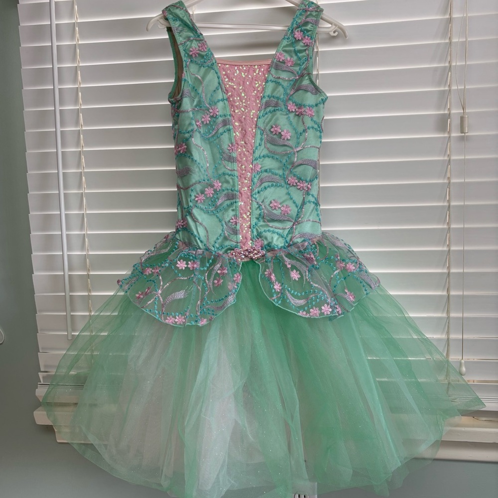 Weissman Ballet Dance Costume in Mint Green & Pink Size SA Style 11231